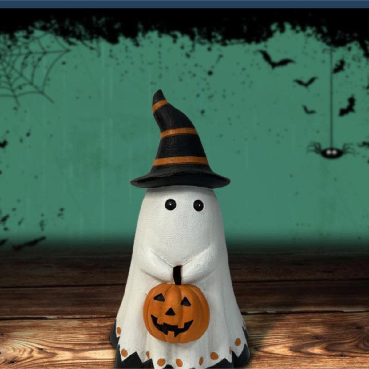 Halloween Pumpkin Ornament Clearance Halloween Ornament Ceramic White Figurines Resin Halloween Ornaments Halloween Sculpture Decor for Bedroom Living Room