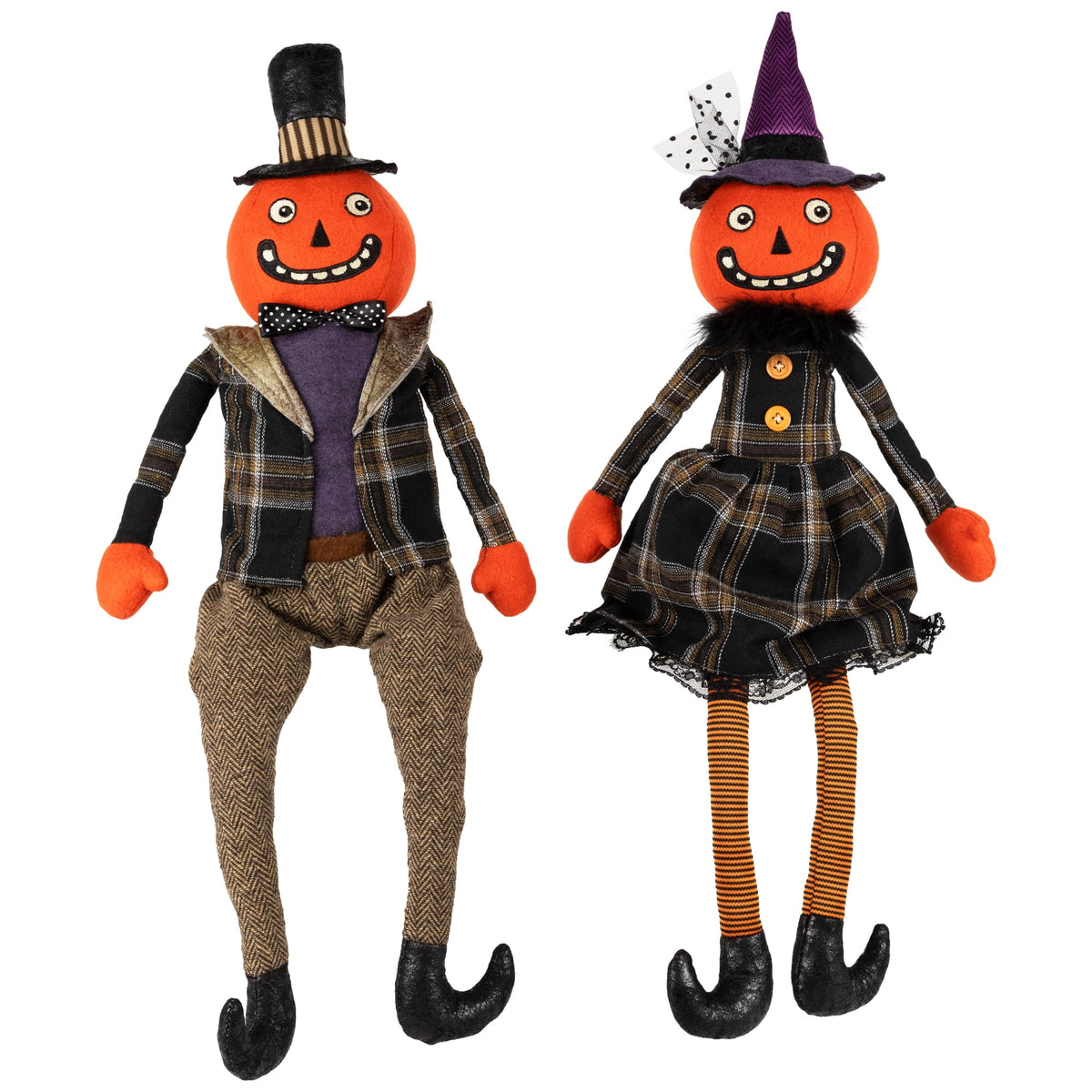 Northlight Jack-O-Lantern Couple Halloween Figures - 24" - Set of 2