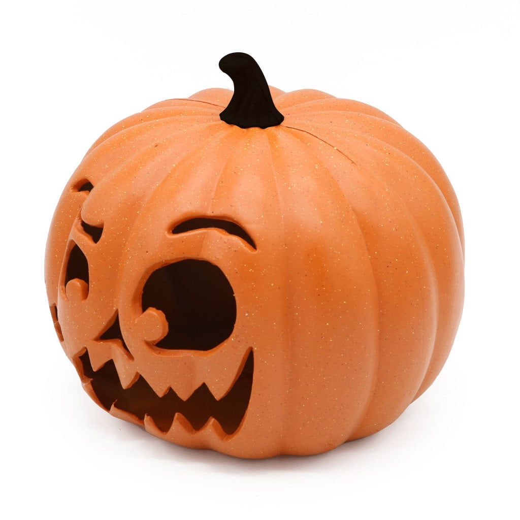 SRUILUO Halloween Light up Jack-O-Lantern, Fall Thanksgiving Pumpkin Light Decorations, Pumpkin Prop with LED Light, Halloween Tabletop Decorations Props for Indoor Outdoor Decor (No Battery)