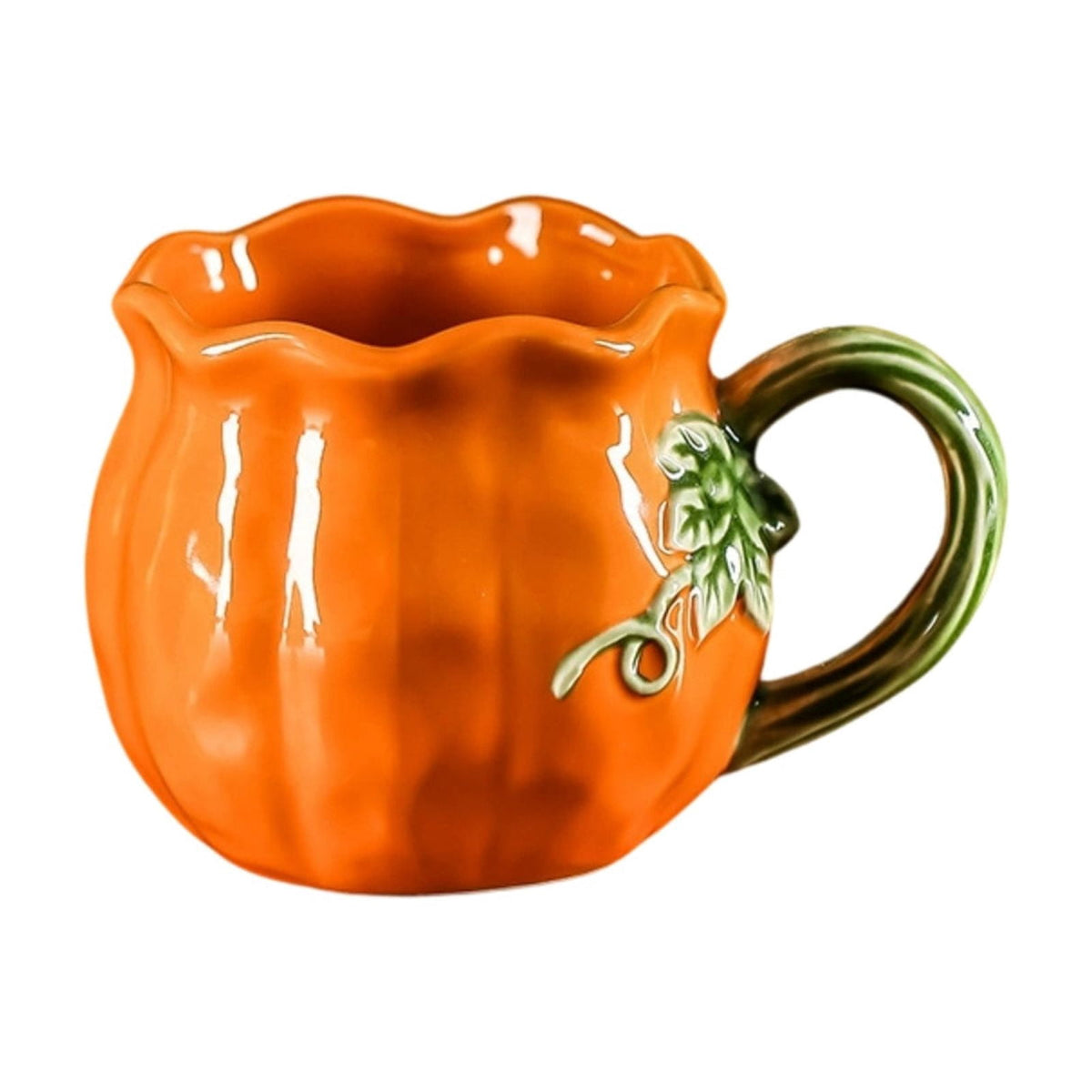 Cute Pumpkin Handmade Ceramic Mug with Dust Lid, Thanksgiving Halloween Coffee Cup for Office, Creative Water Cup Holiday Gift for Friends Family Coworkers Kitchen Home Decor