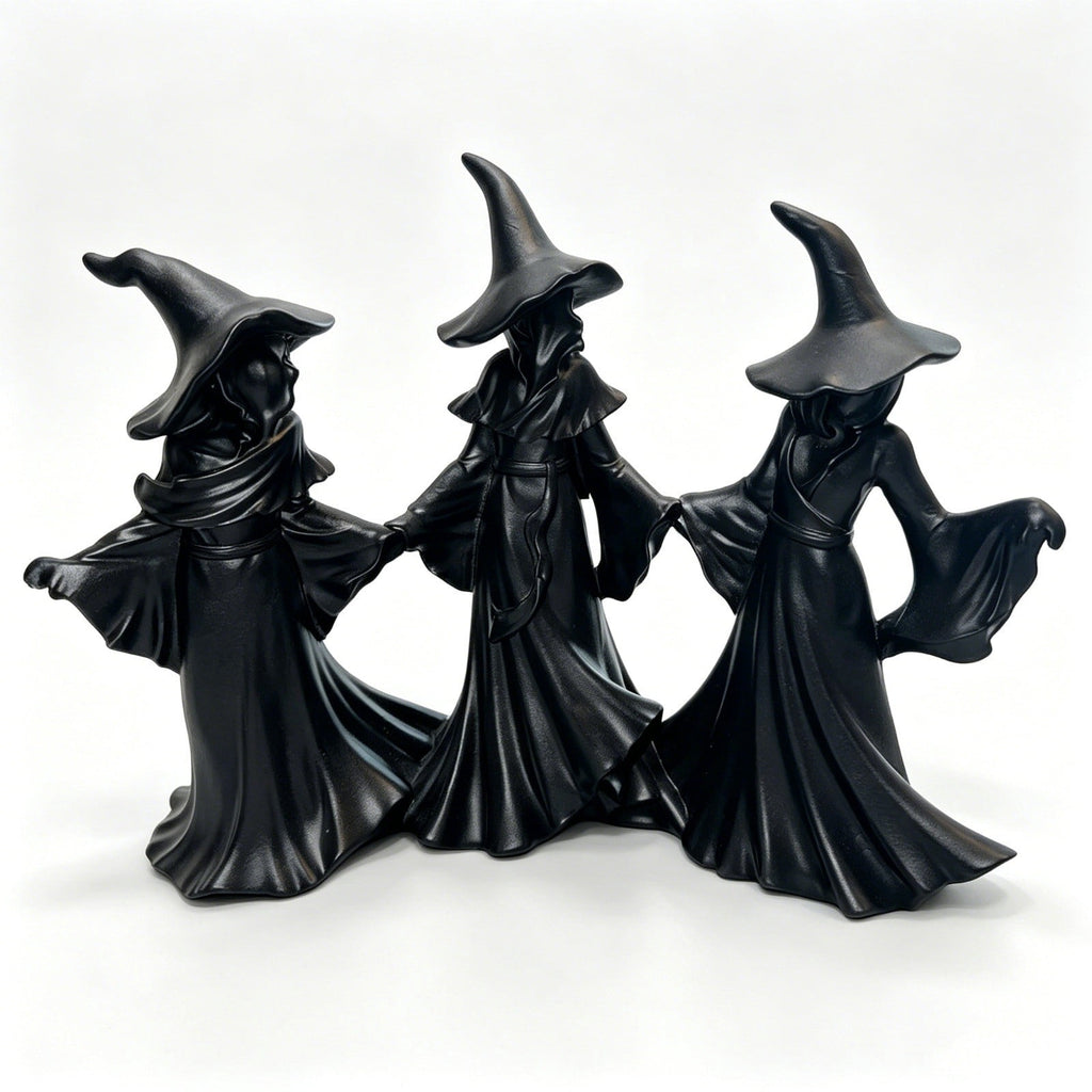 2026 New Halloween Mossy Tree Witch With Crow Light Up 7" Resin Figurine Rave Mantel Shelf Party Decorations
