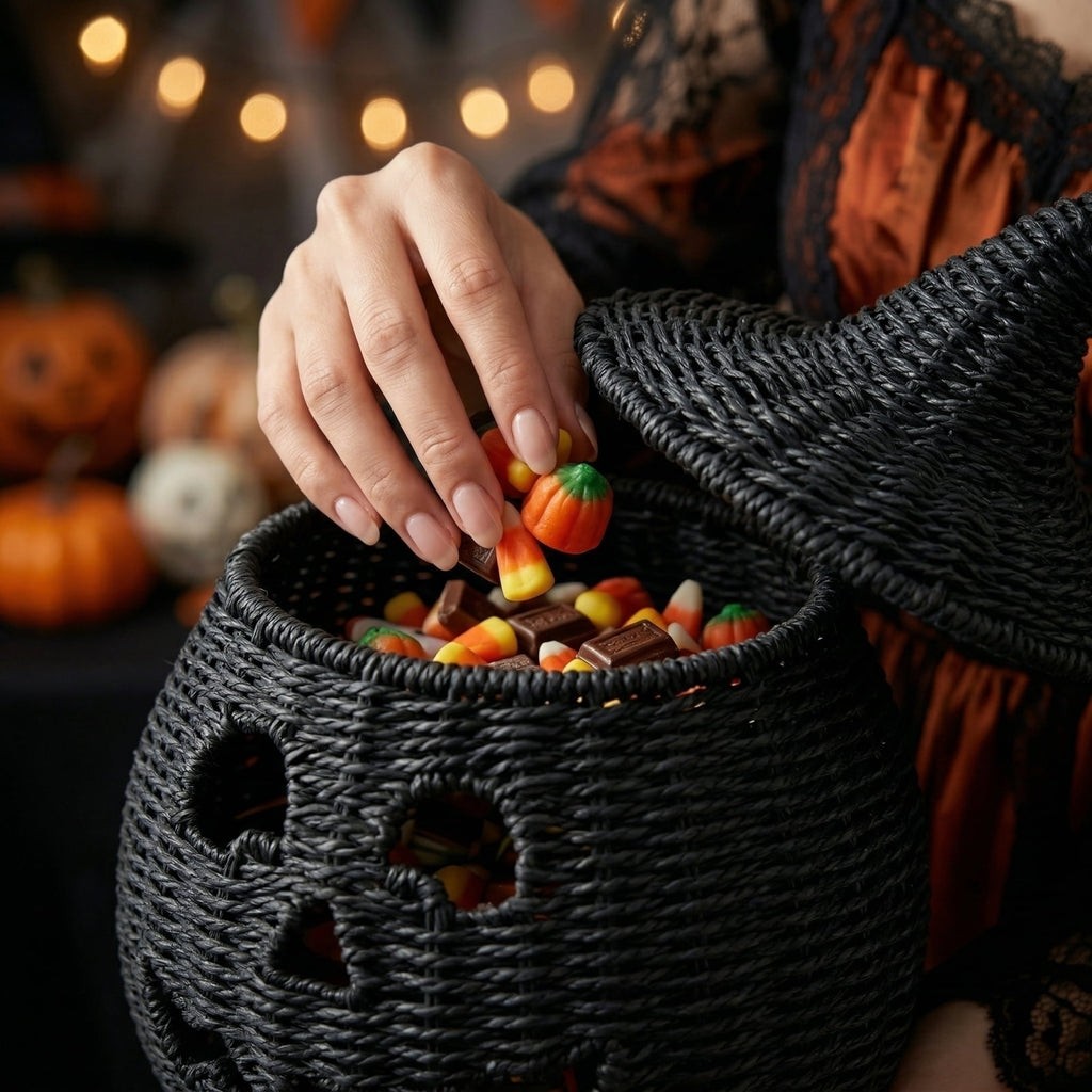2026 Black Halloween Pumpkin, Halloween Seaweed and Pumpkin Decorations Fall Table Centerpiece for Autumn Fall Holiday Party Home Decor and Festive Fireplace Mantel Display , 11.8 Inch A