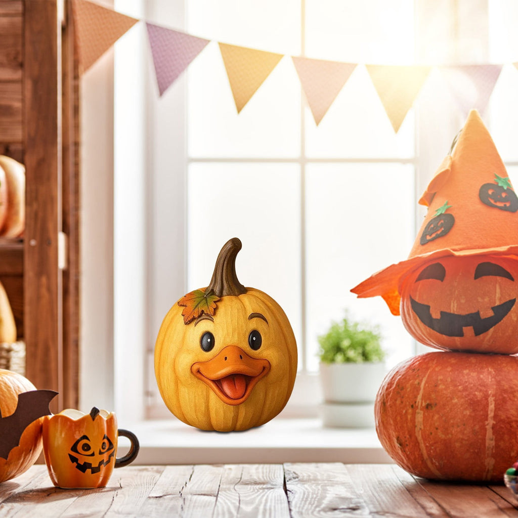 Farm Animal Pumpkin Figurines, Cute Funny Resin Cow Duck Sheep Pig Chicken Horse Statue, Autumn Fall Thanksgiving Halloween Table Centerpiece, Home Desktop Decor, 5-Inch