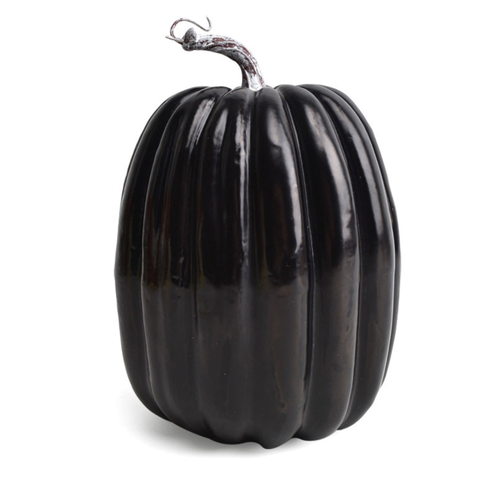 Artificial Pumpkins,Black Fake Pumpkins Large Faux Pumpkins for Autumn Thanksgiving Halloween Seasonal Holiday Decor Decoration (Big Black Pumpkins,8.7x6.3in)