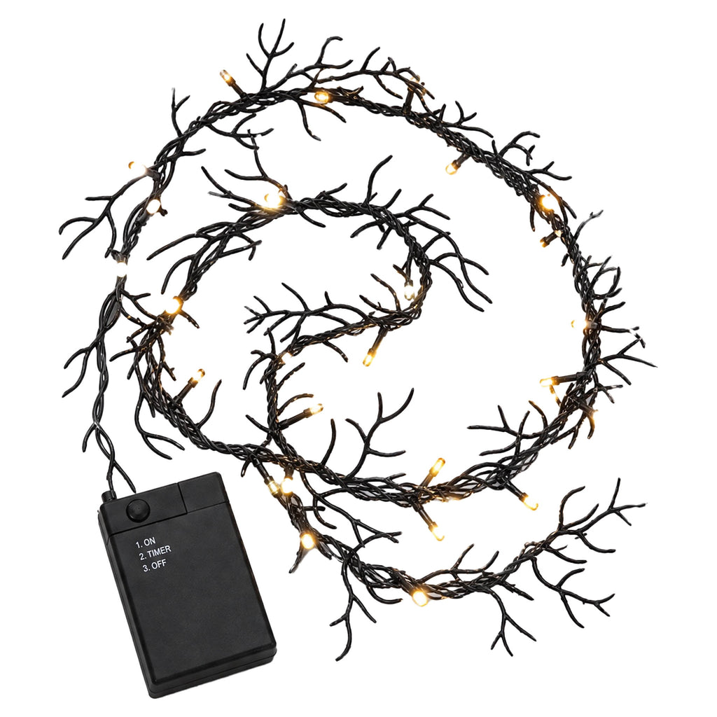 Indoor 36-Count Battery-Operated LED Garland Lights, Warm White, 5', Halloween by Way To Celebrate