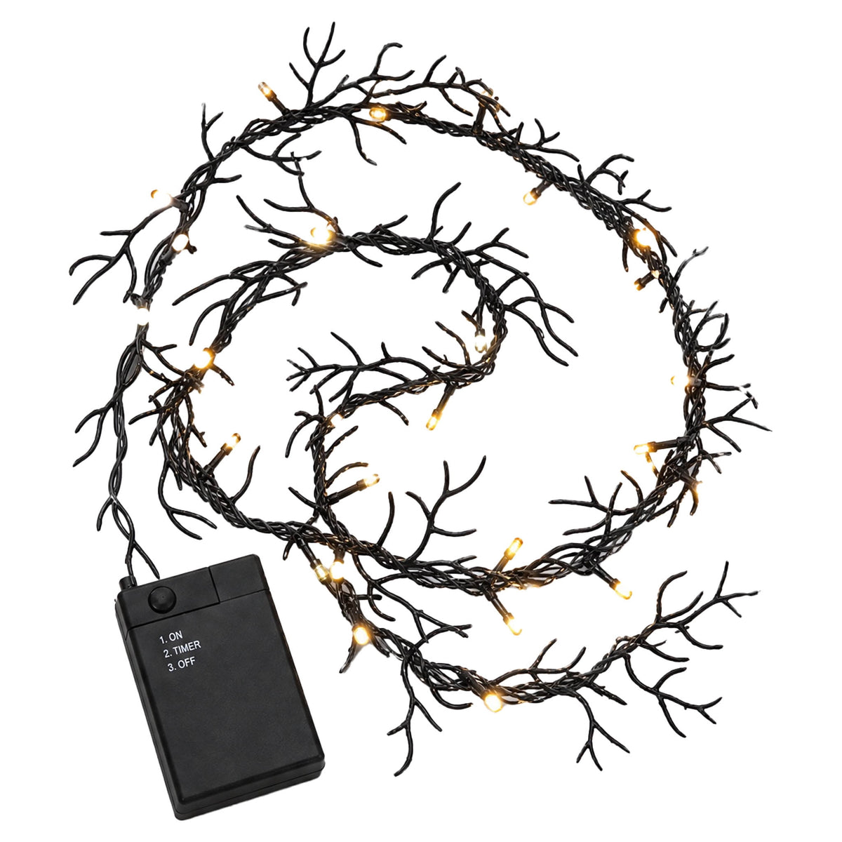 Indoor 36-Count Battery-Operated LED Garland Lights, Warm White, 5', Halloween by Way To Celebrate