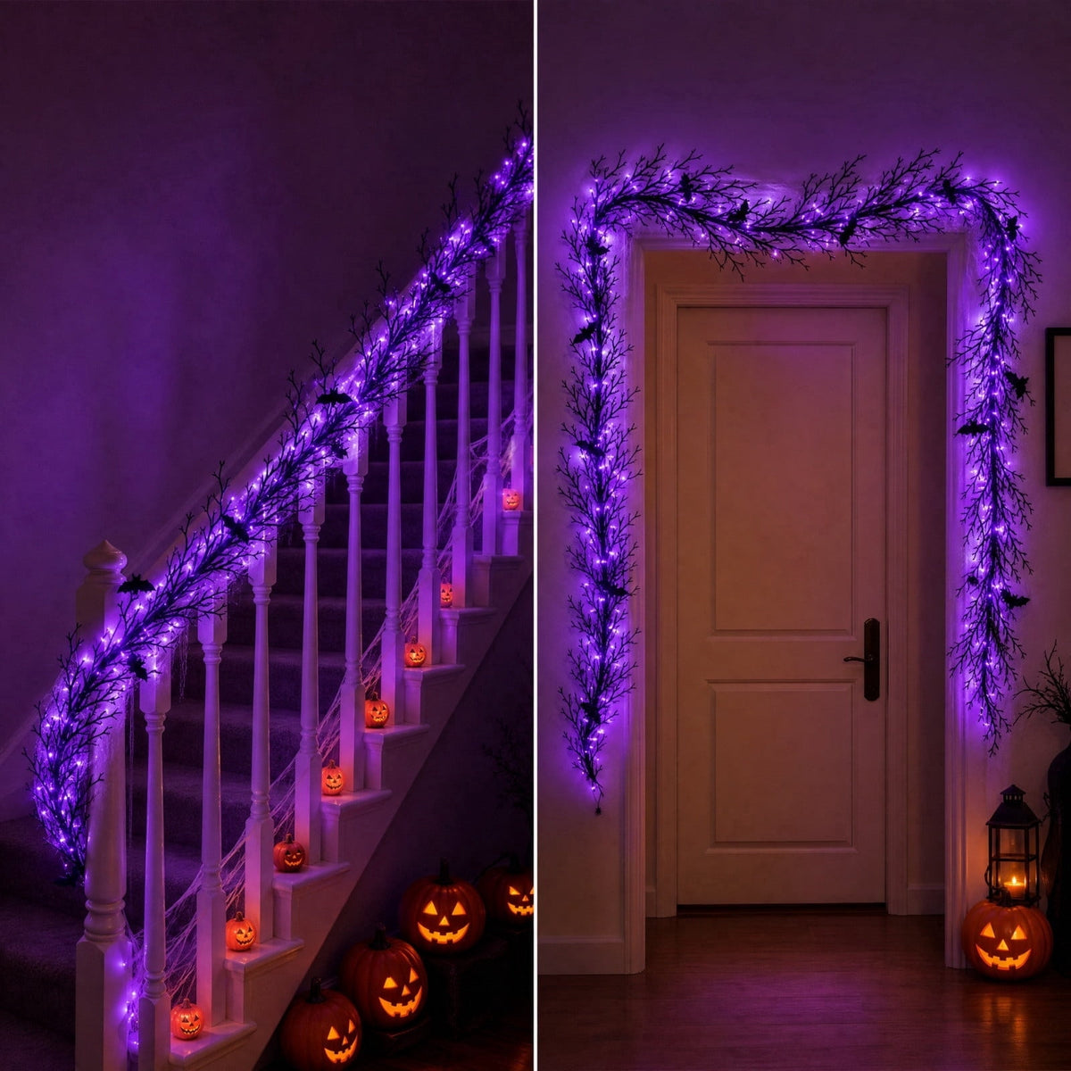 Clearance Gunhay Fall Decor Fall Decorations for Home, Black Decorations Halloween Garland, Fall Wall Hanging Rose Leaves, Artificial Black Rose Leaf Vine, Halloween Decorations for Home