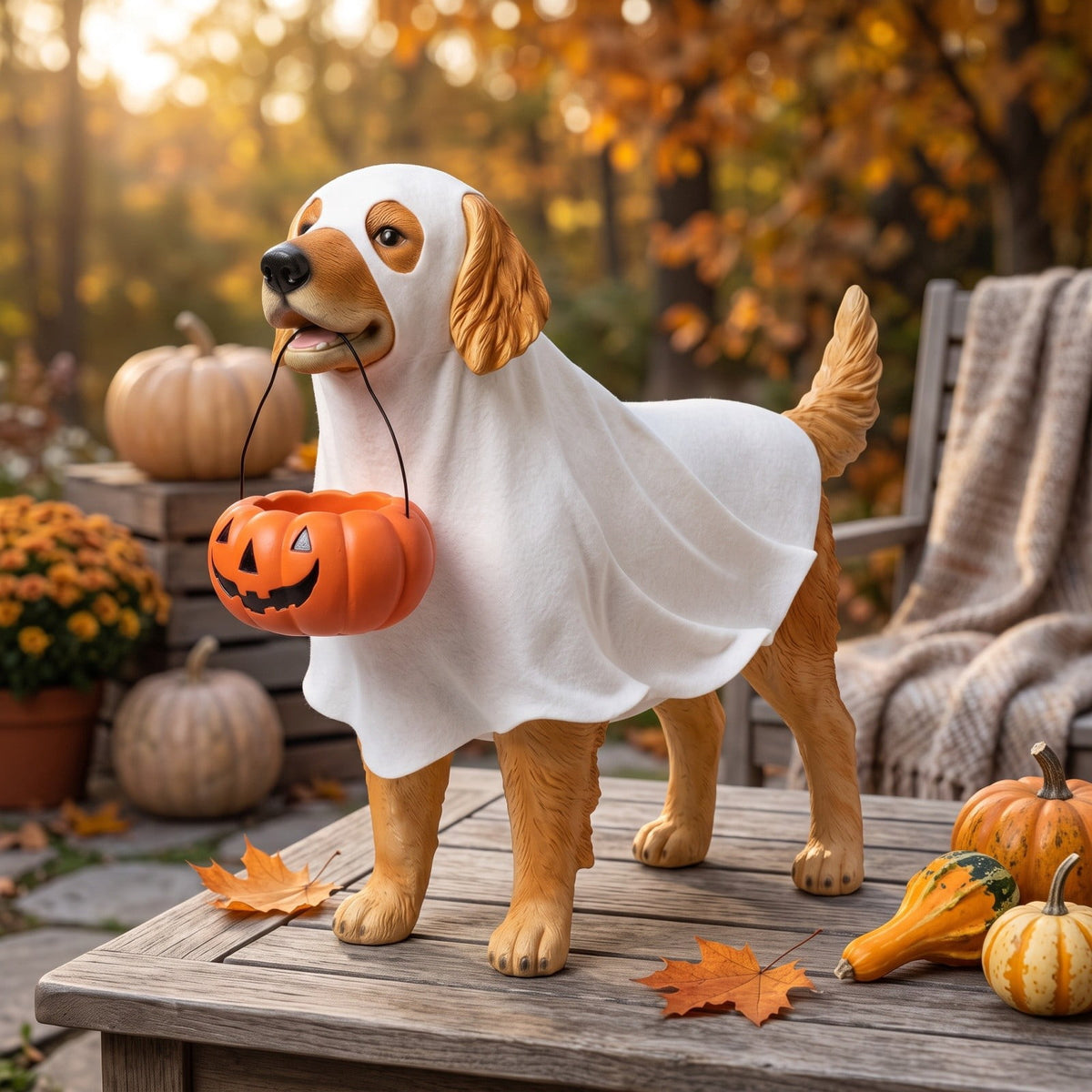 Wicker Ghost Decor, Halloween Decorations Indoor 12.2 Inch, Rattan Ghost Basket Tabletop Lamp Shade for Fall Home Mantel, Halloween Gift Ideal