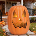 Every Moment Counts Waterproof 16" Glow Jack O'Lantern, Halloween Decorations, Led Pumpkin Lights, Waterproof Scare Light with Stake for Graveyard & Porch Terror, Outdoor Halloween Decor