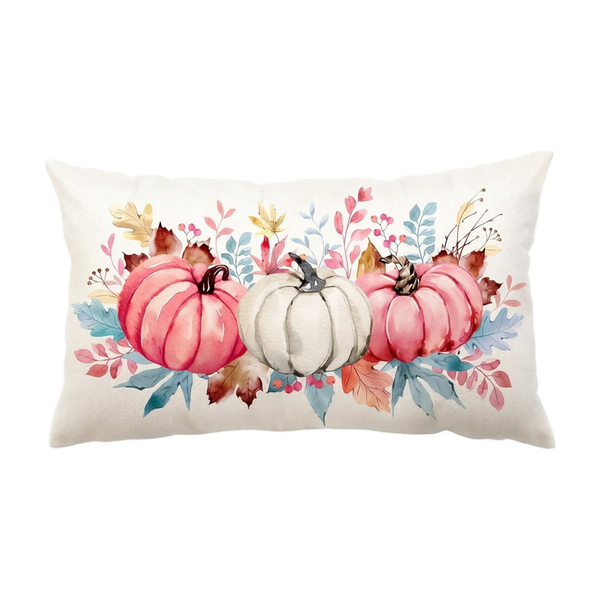 Fall Pumpkin Linen Pillow Cover, Thanksgiving Seasonal Decor Pillowcase, Farmhouse Style Great Housewarming Gift for Fall Home Decor