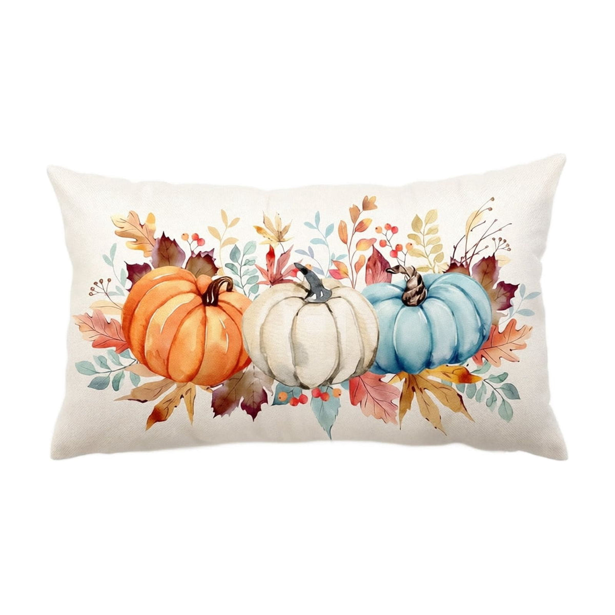 Fall Pumpkin Linen Pillow Cover, Thanksgiving Seasonal Decor Pillowcase, Farmhouse Style Great Housewarming Gift for Fall Home Decor