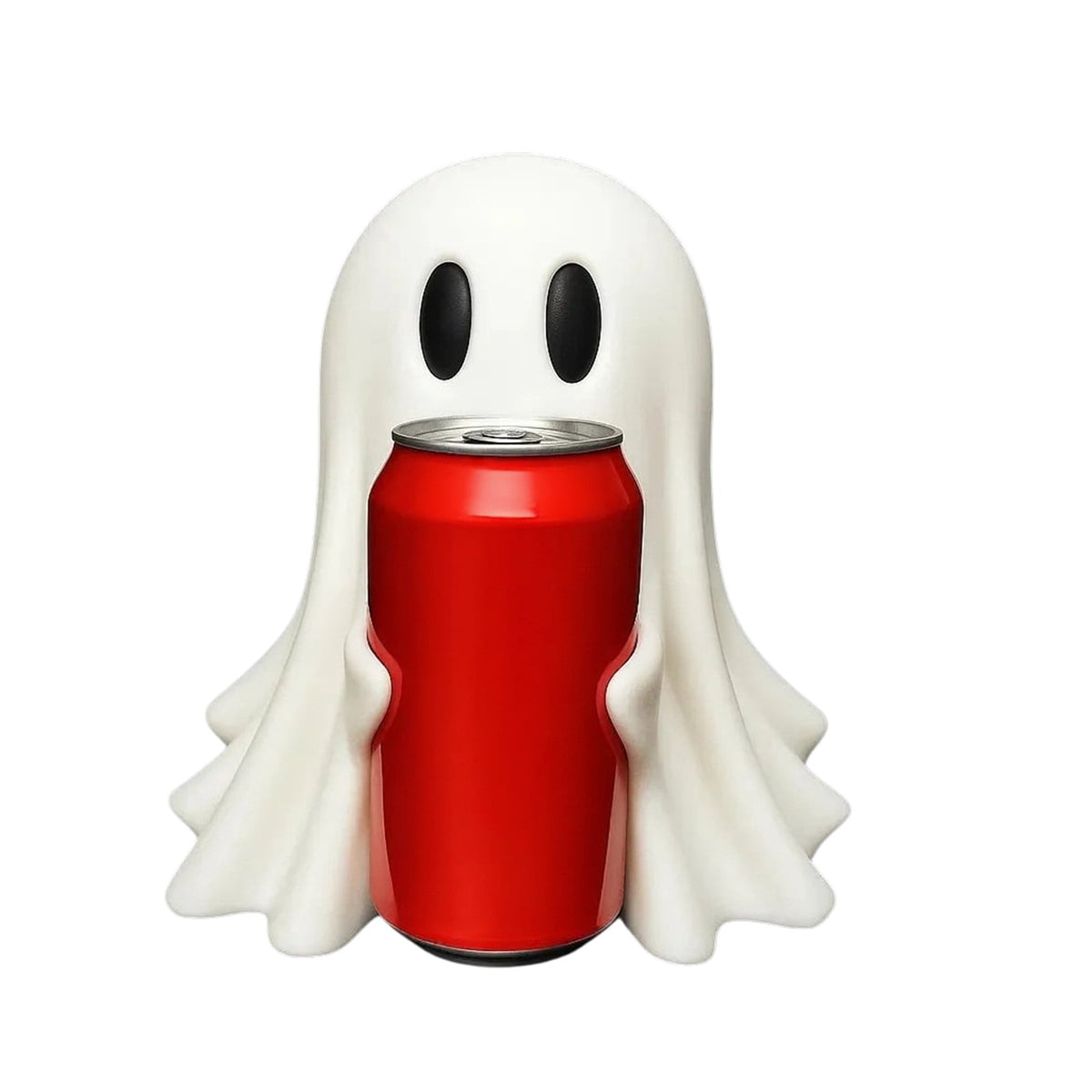 Halloween Ghost Figurine, Resin Lighted Ghost Ornament with Pumpkin Lantern & Beverage Cup, Tabletop Halloween Indoor Decor