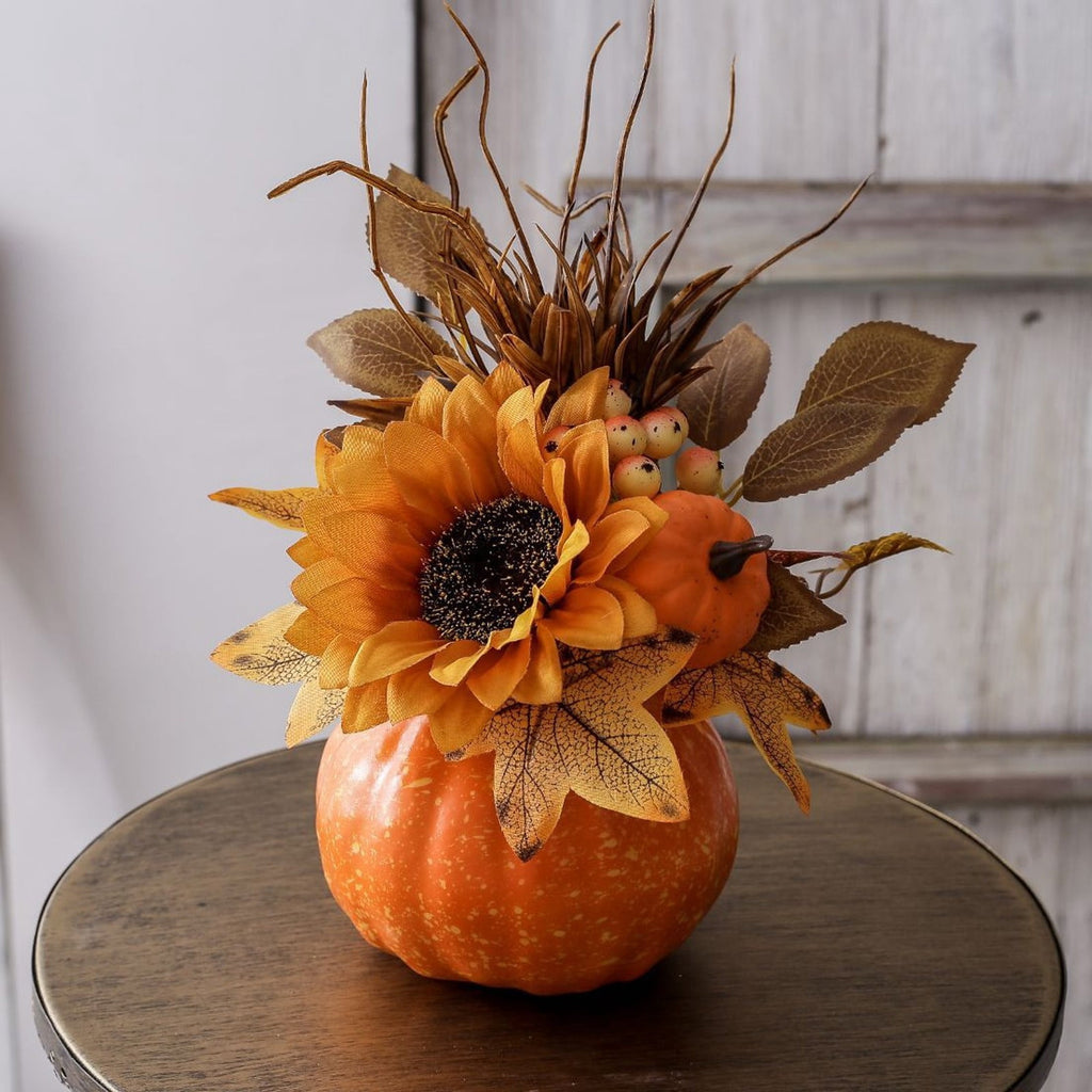 Gmogad Jumbo Halloween Pumpkin Decor Fall Thanksgiving Centerpiece, Lightweight Fake Pumpkin for Table Shelf Porch Home Holiday Autumn Festival Decorations