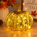 Halloween Lamp Decorations, 2026 New Pumpkin Light, Cute LED Pumpkin Figurine, Sparkling Night Glass Pumpkins Lamp for Shelf Mantel Fireplace Party Indoor Outdoor Fall Holiday Decor