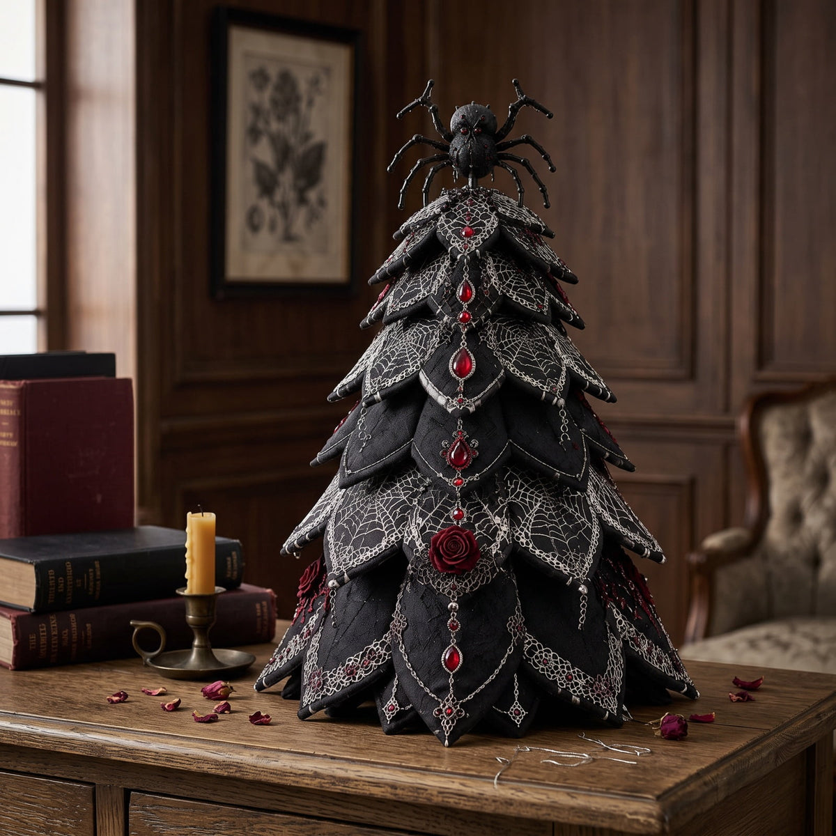 Halloween Fabric Trees - 11.8" DIY Halloween Quilted Fabric Tree Kit, Black Cat Pumpkin Witch Design, Sewing Patchwork Ghost Trees Holiday Table Mantel Decor, Handmade Gift for Craft Lovers