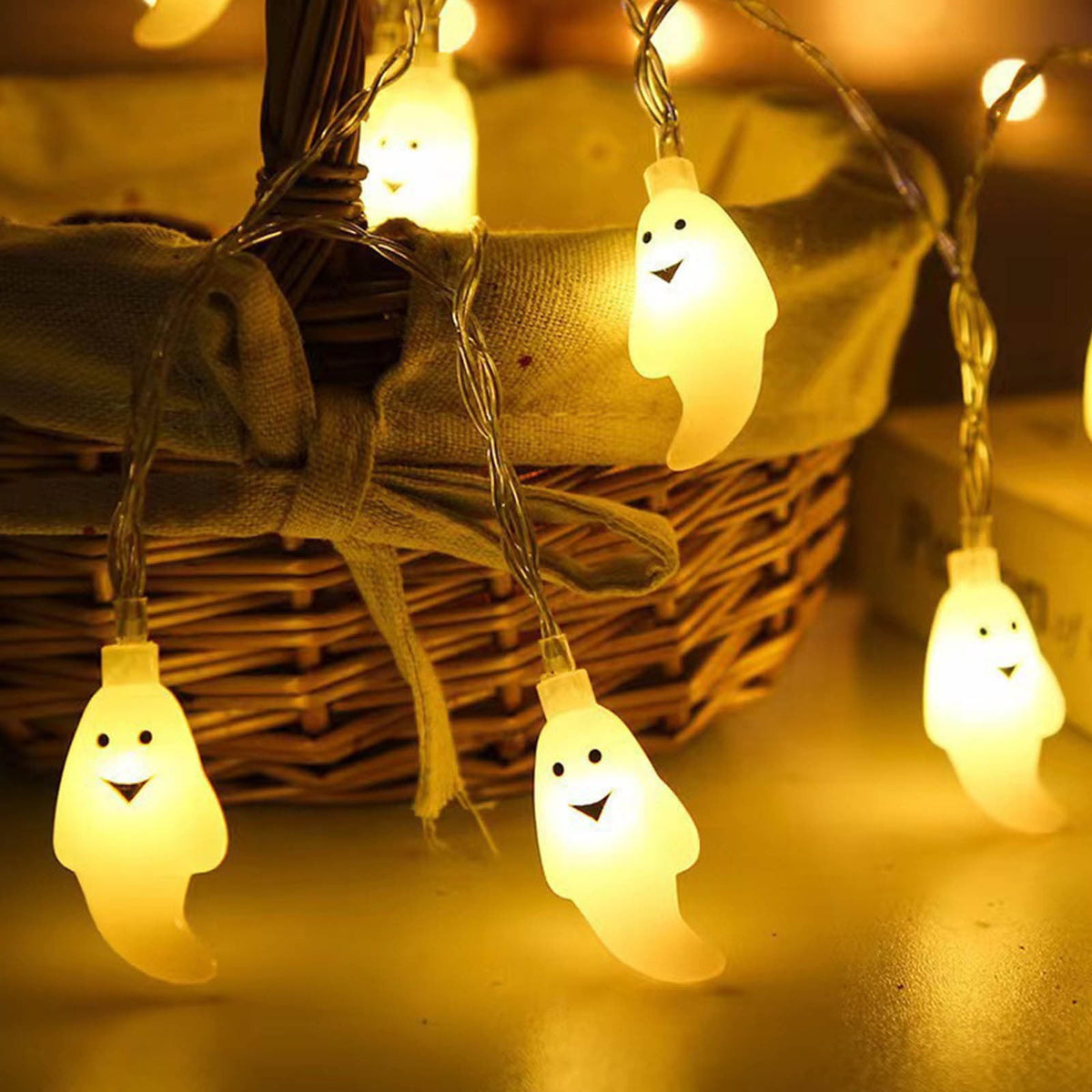 Halloween String Lights Halloween Lights 6.56FT 10 LED Battery Operated String Lights Cute For Window Indoor Outdoor Decor Halloween Party Decorations
