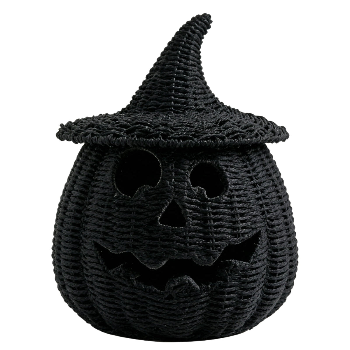 Handwoven Rattan Ghost Lantern with Witch Hat - 13.78 Inch White Wicker Ghost Decor, Light Up Halloween Decorations for Indoor Outdoor, Porch, Patio, Spooky Home Decor, Fall Harvest