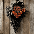 Halloween Wreaths for Front Door 26" Halloween Swag Hanging Window Door Decoration with with Skeleton and Spider Halloween Indoor Decoration for Fall Halloween Thanksgiving