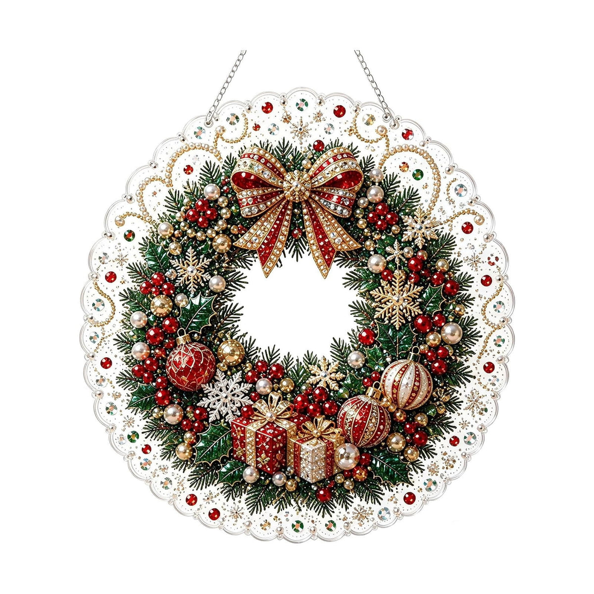 JWZZYD DIY Christmas Pearl Painting Art Kit with Frame, 9.8" Christmas Pearl Beads Art Craft Set, Gemstone Dots Beads for Holiday Christmas Wall Decor, Decoration Gift(Reindeer)
