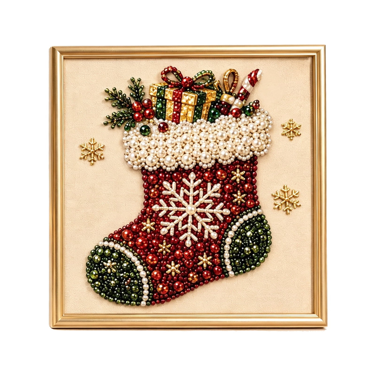 JWZZYD DIY Christmas Pearl Painting Art Kit with Frame, 9.8" Christmas Pearl Beads Art Craft Set, Gemstone Dots Beads for Holiday Christmas Wall Decor, Decoration Gift(Reindeer)