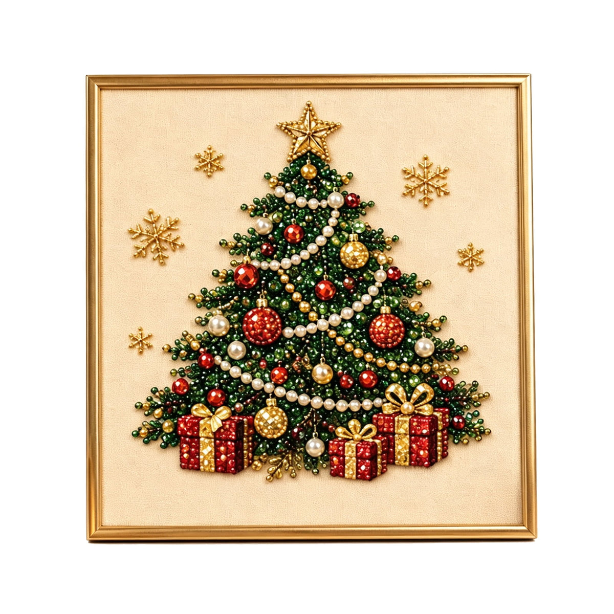 JWZZYD DIY Christmas Pearl Painting Art Kit with Frame, 9.8" Christmas Pearl Beads Art Craft Set, Gemstone Dots Beads for Holiday Christmas Wall Decor, Decoration Gift(Reindeer)
