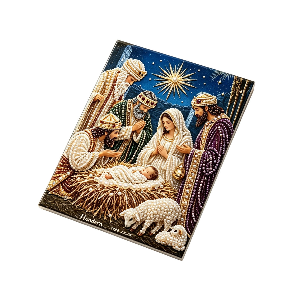 JWZZYD DIY Christmas Pearl Painting Art Kit with Frame, 9.8" Christmas Pearl Beads Art Craft Set, Gemstone Dots Beads for Holiday Christmas Wall Decor, Decoration Gift(Reindeer)