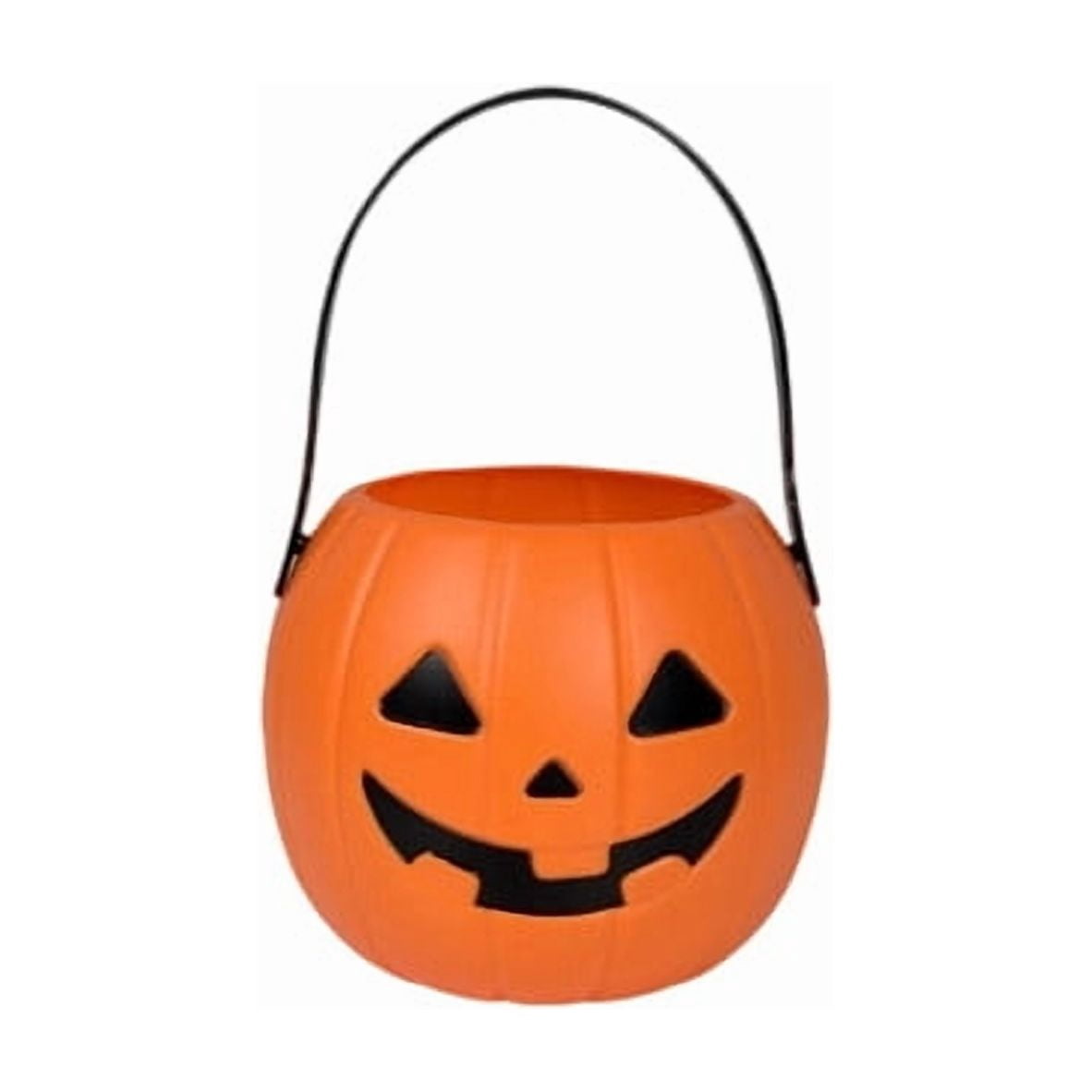 Kumdkd Halloween Pumpkin Bucket for Kids - Plastic Trick or Treat Candy Pail with Handle, Party Decor