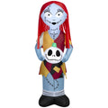 Airblown Halloween Light Sally in Orange Dress with Skull Disney Yard Inflatable 5 ft