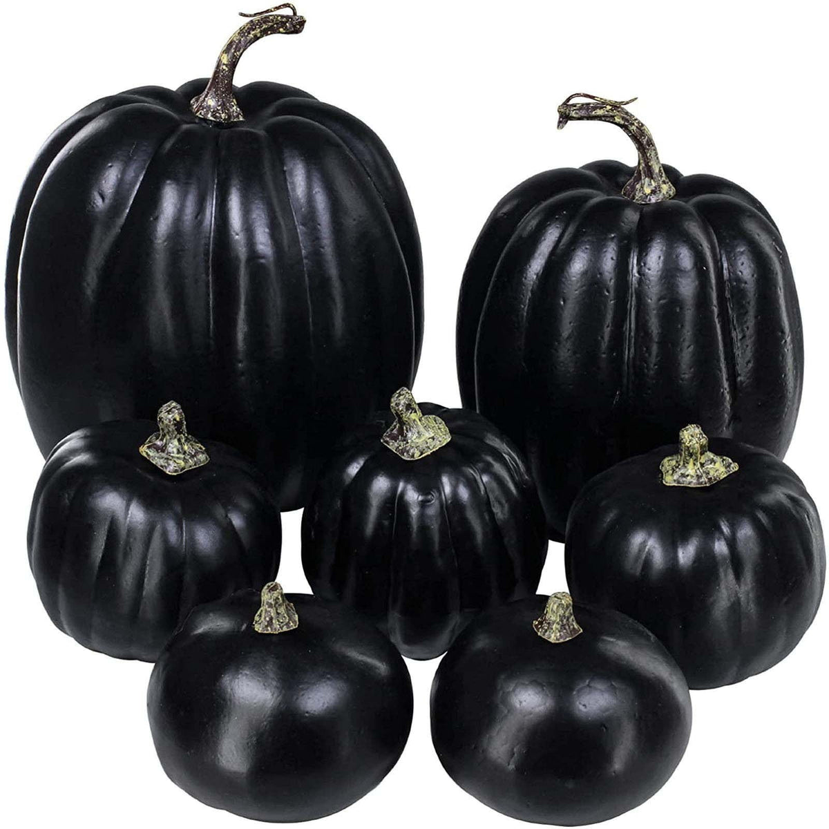 LSLJS Halloween Pumpkin Decorations, 8 Pack Different Size Artificial Lifelike Pumpkins Fall Crop Pumpkins Ornaments,Havest Pumpkin Simulation Model For Home Garden, Thanksgiving, Halloween