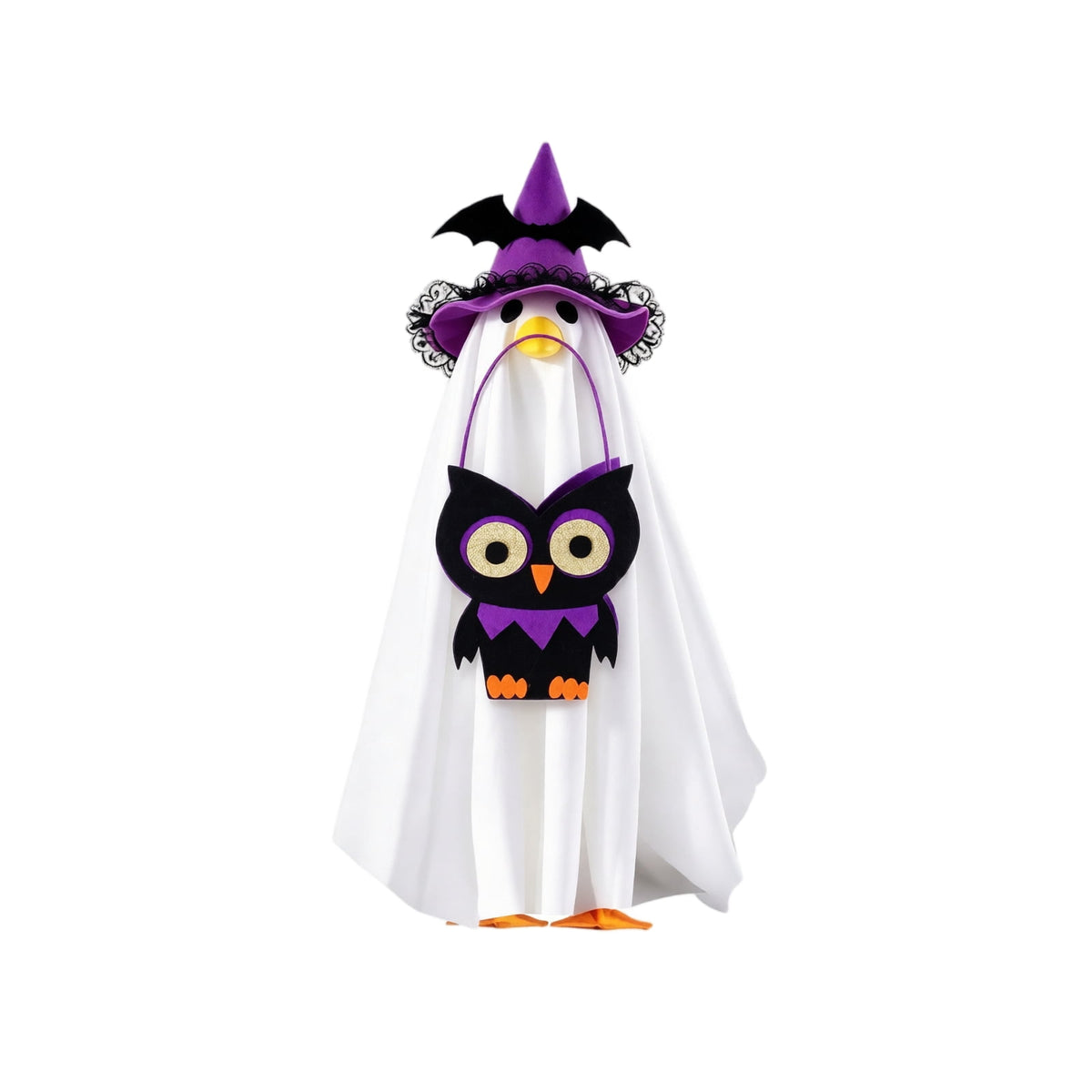 Halloween Garden Porch Decor, Porch Goose Outfits Halloween, 23 Inch Porch Goose Outfits, Witch Dress and Hat Set, Fits 23X11X26 Inch Standing Plush Goose for Front Porch Lawn