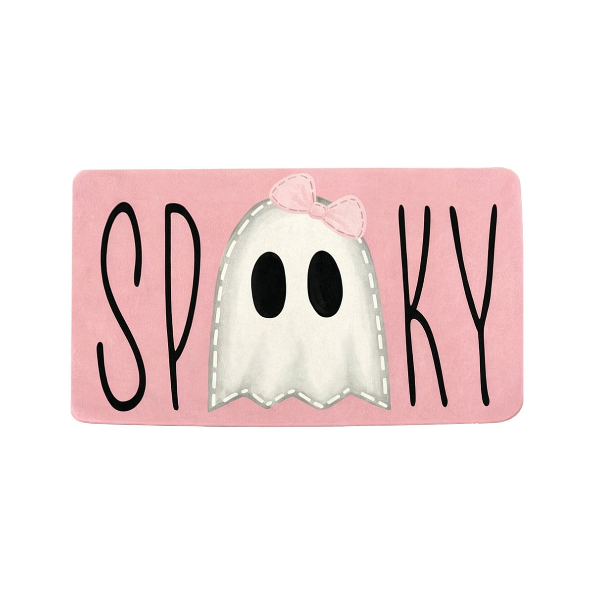 Pink Halloween Decor Ghost Candy Bowl Figurine with Bow and Scalloped Holder for Indoor Tabletop Decor and Party Favor Display