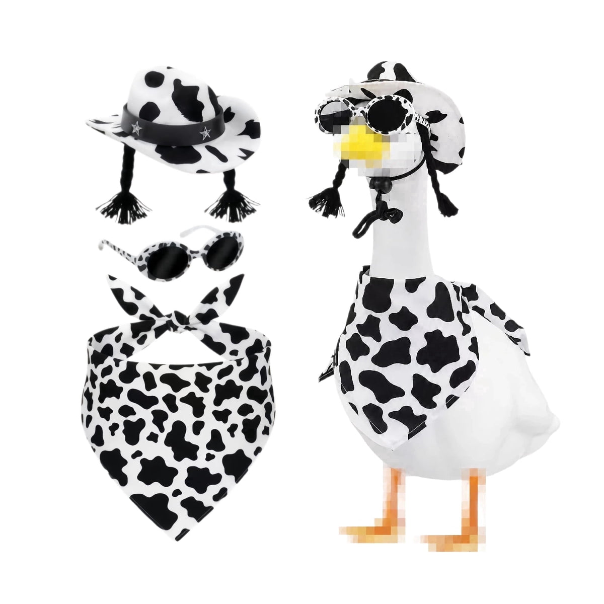 Porch Goose Halloween Outfit for 23 Inch Goose Statue, Witch Hat Dress with Fuzzy Spider Legs, Pumpkin Spiderweb Goose Clothes, Funny Yard Lawn Patio Decor
