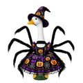 Porch Goose Halloween Outfit for 23 Inch Goose Statue, Witch Hat Dress with Fuzzy Spider Legs, Pumpkin Spiderweb Goose Clothes, Funny Yard Lawn Patio Decor
