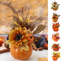 Pumpkin Decor with Artificial Flower Sunflowers Fall Decorations for Home Tabletop Kitchen Party Thanksgiving Harvest