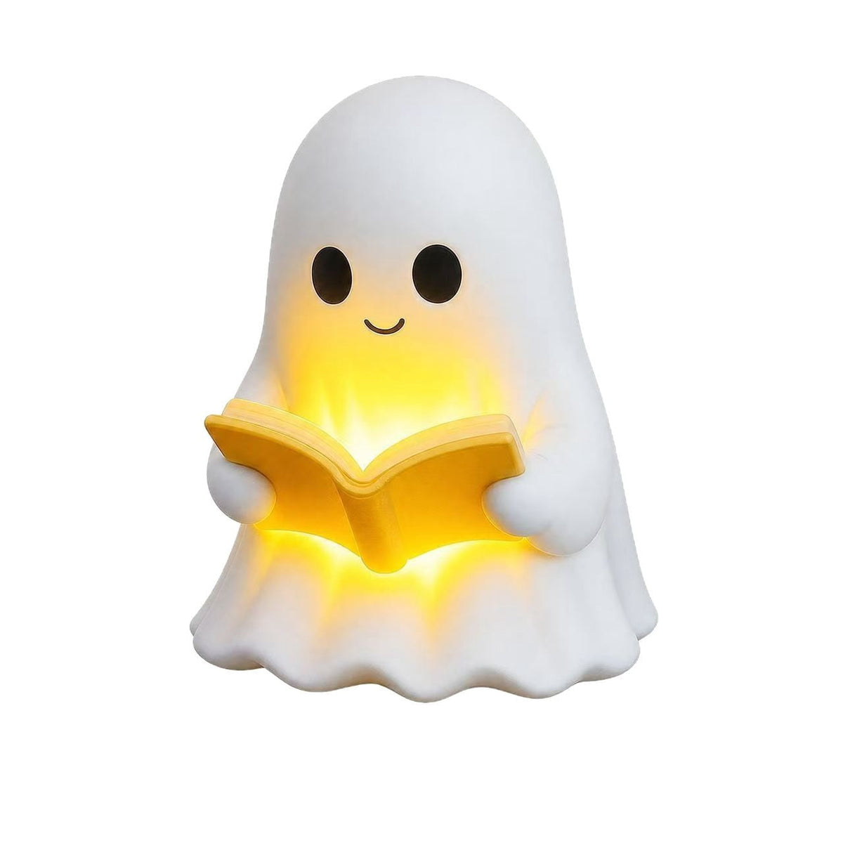SCNOR Friendly Ghost Statue with Pumpkin Candy Bowl, 11.8 Inch Halloween Decoration for Outdoor Porch, Yard, Patio & Indoor