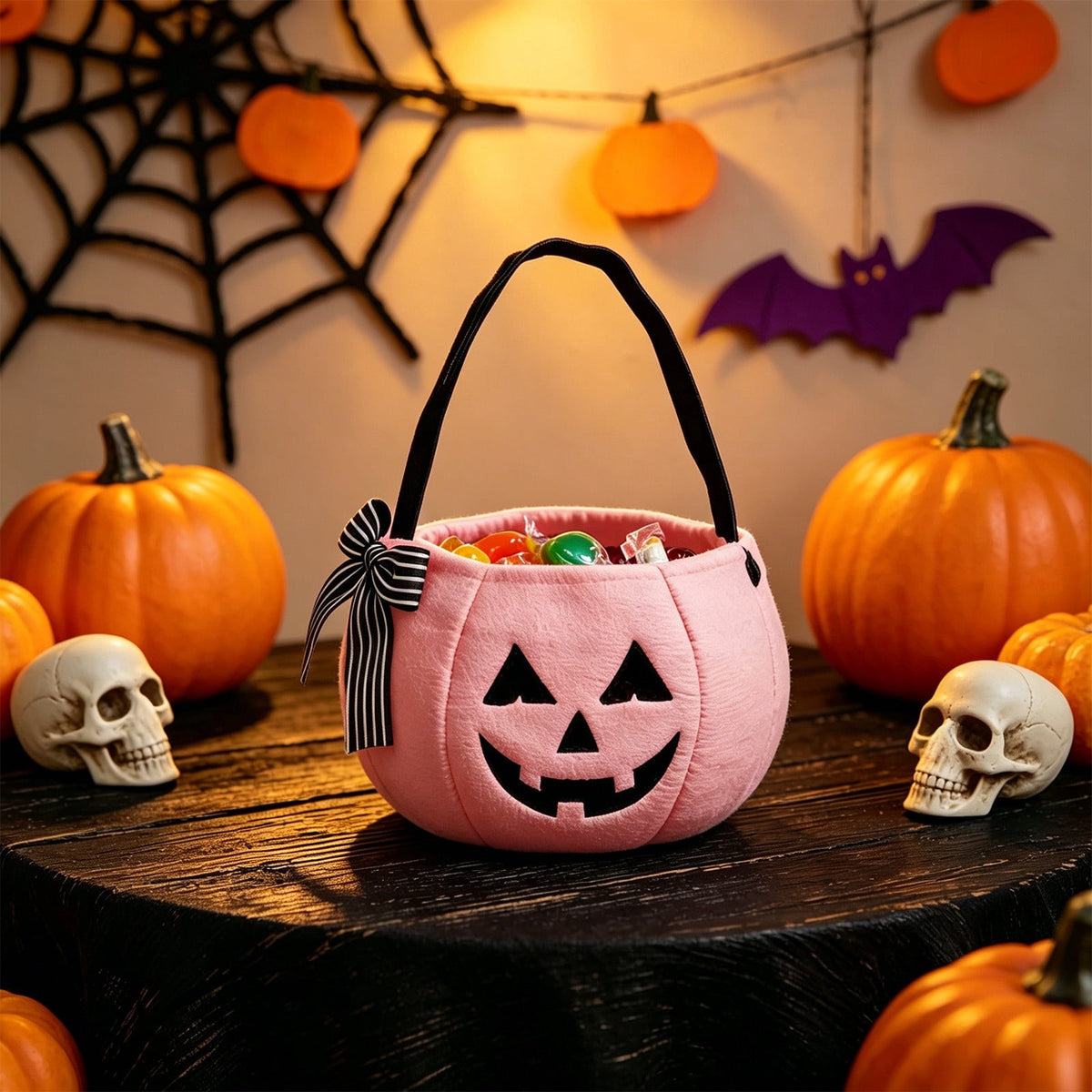 SCNOR Friendly Ghost Statue with Pumpkin Candy Bowl, 11.8 Inch Halloween Decoration for Outdoor Porch, Yard, Patio & Indoor
