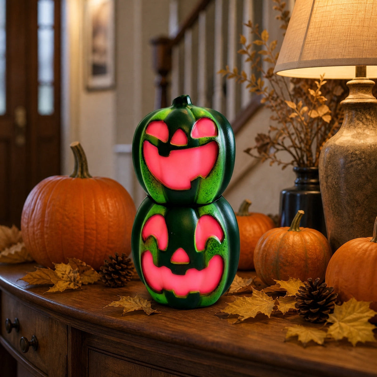 SCNOR Friendly Ghost Statue with Pumpkin Candy Bowl, 11.8 Inch Halloween Decoration for Outdoor Porch, Yard, Patio & Indoor