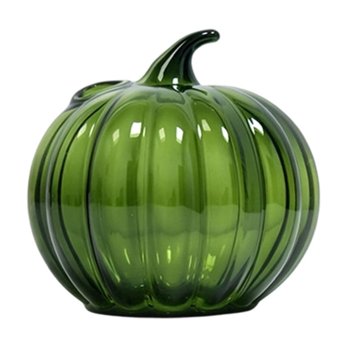 SLYNSHome Striped Glass Pumpkin Shaped Vase, Mini Hydroponic Flower Container,Clear Decorative Pumpkin Glass Centerpiece For Fall Thanksgiving Indoor Tabletop Home Decor