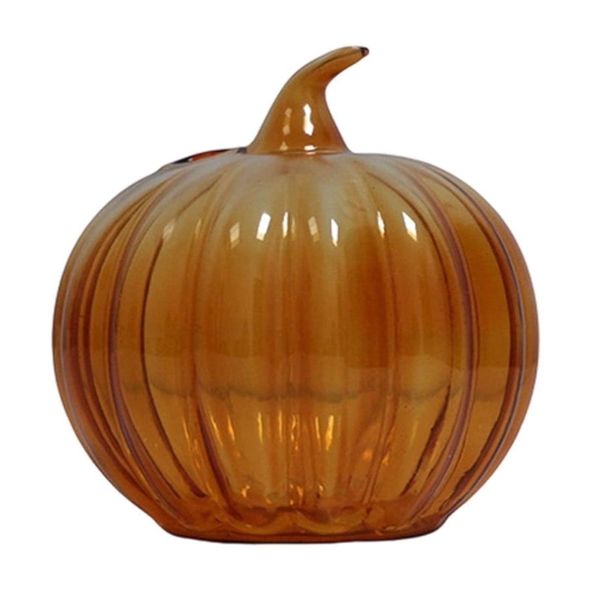 SLYNSHome Striped Glass Pumpkin Shaped Vase, Mini Hydroponic Flower Container,Clear Decorative Pumpkin Glass Centerpiece For Fall Thanksgiving Indoor Tabletop Home Decor