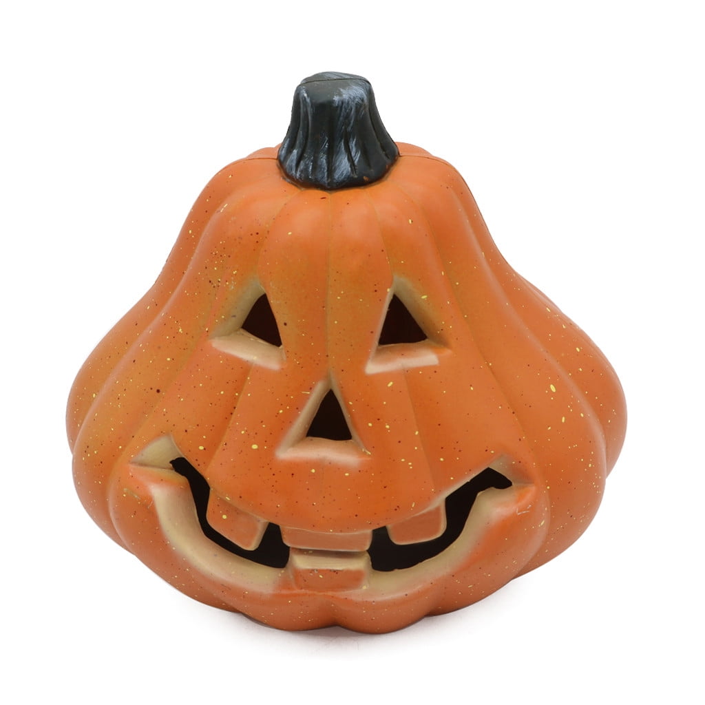 SRUILUO Halloween Light up Jack-O-Lantern, Fall Thanksgiving Pumpkin Light Decorations, Pumpkin Prop with LED Light, Halloween Tabletop Decorations Props for Indoor Outdoor Decor (No Battery)
