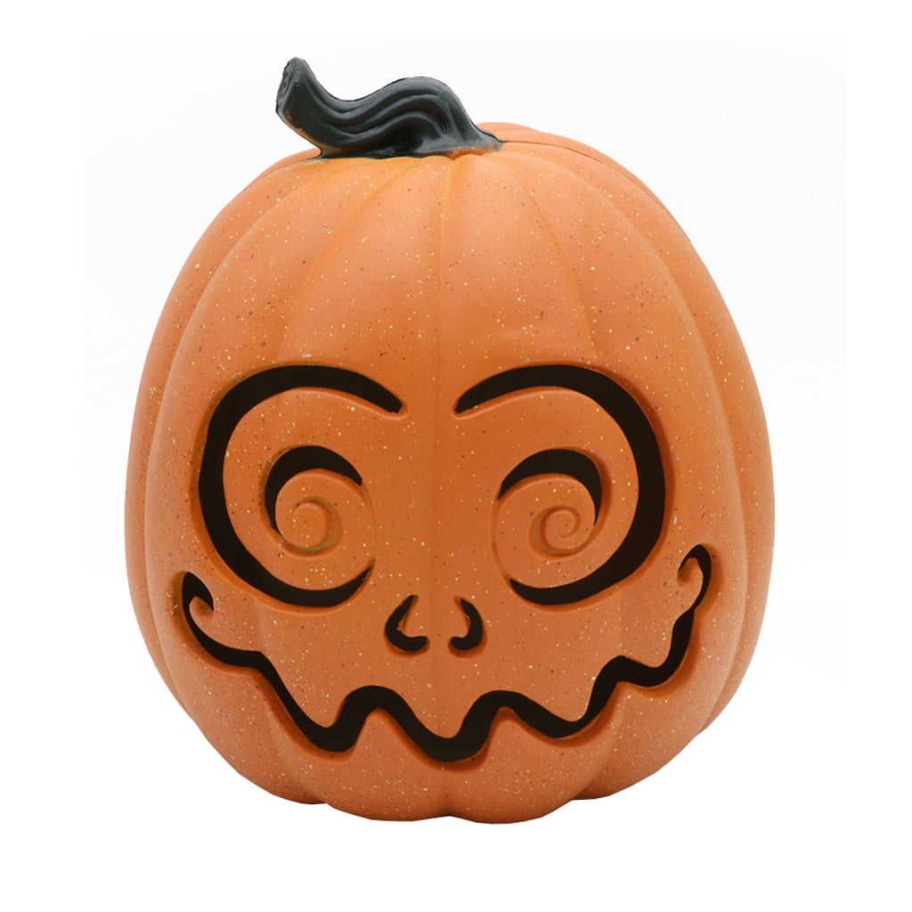 SRUILUO Halloween Light up Jack-O-Lantern, Fall Thanksgiving Pumpkin Light Decorations, Pumpkin Prop with LED Light, Halloween Tabletop Decorations Props for Indoor Outdoor Decor (No Battery)