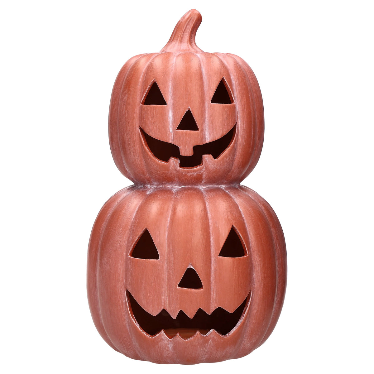 Ceramic Stacked Jack-o'-Lantern Decoration, Terracotta, 11.25", Halloween by Way To Celebrate