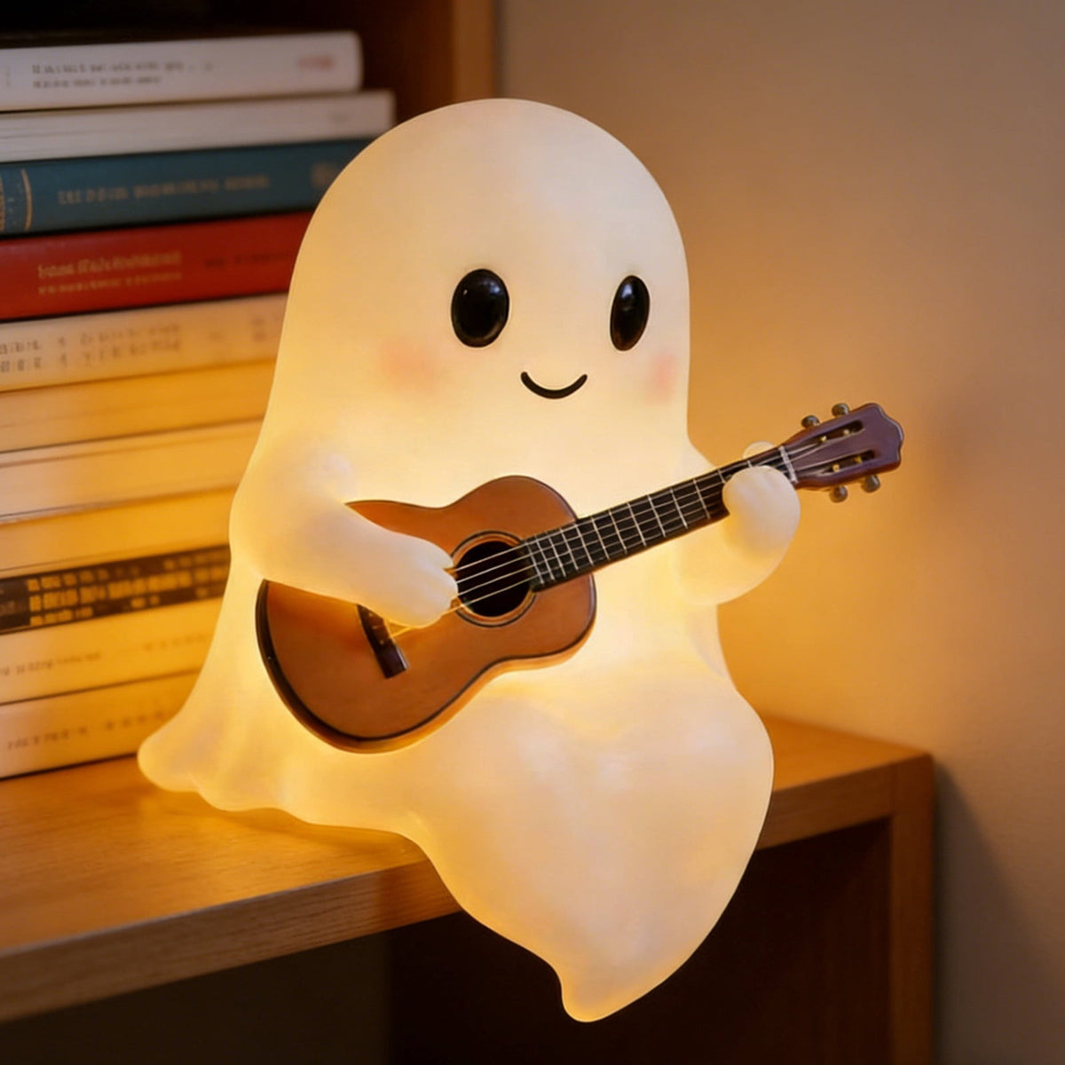 Sahpxhe Halloween Ghost Lamp Decor Warm LED Light for Halloween Mantel Shelf Tabletop Spooky Indoor Halloween Decor