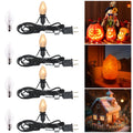 Set of 4 Accessory Cord with C7 Lights, Single Light with 4 Light Bulb, 6FT C7 Socket Clip Lights with On/Off Switch Plugs Perfect for Craft Village Halloween Christmas House Decoration
