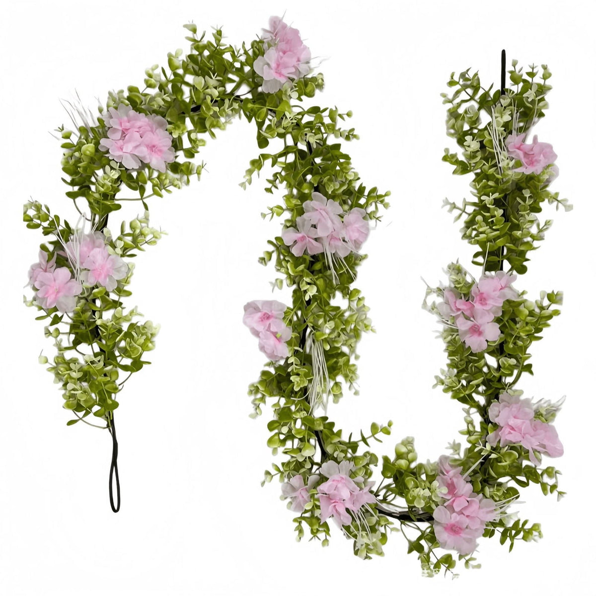 Spring Artificial Flowers Garland, 70 inch Fake Eucalyptus Vine Cherrys Blossoms Hanging Garland Rattan for Mantle Fireplace Wedding Indoor Outdoor Home Decor