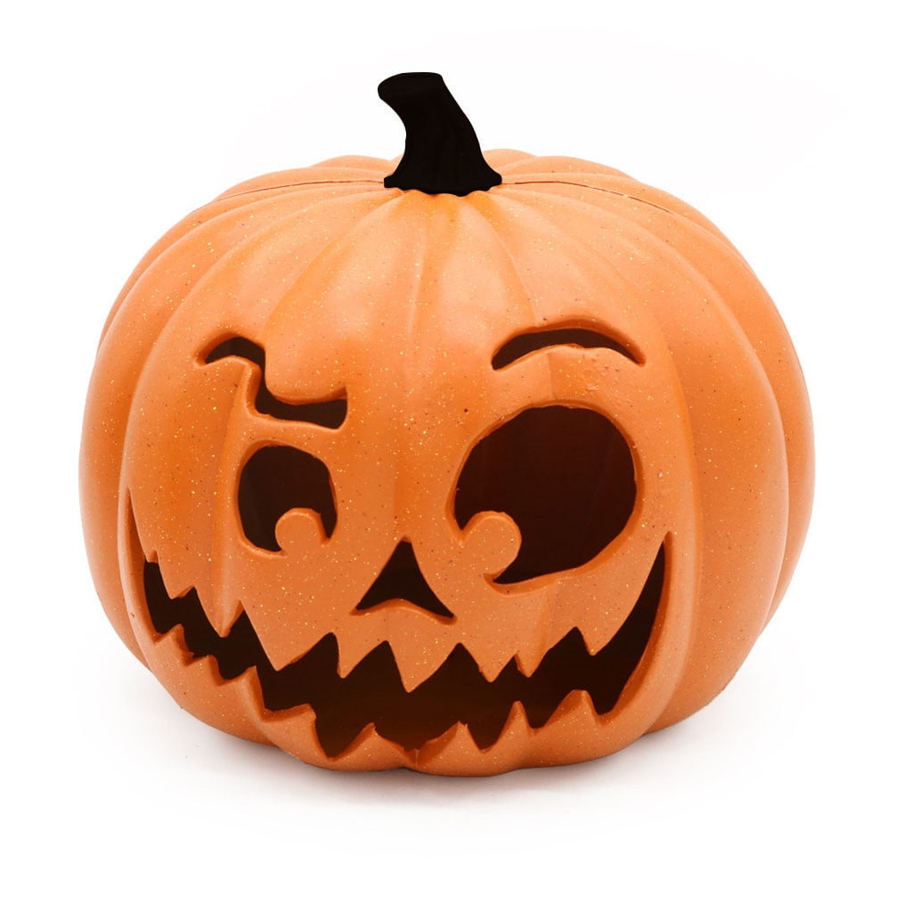 SRUILUO Halloween Light up Jack-O-Lantern, Fall Thanksgiving Pumpkin Light Decorations, Pumpkin Prop with LED Light, Halloween Tabletop Decorations Props for Indoor Outdoor Decor (No Battery)