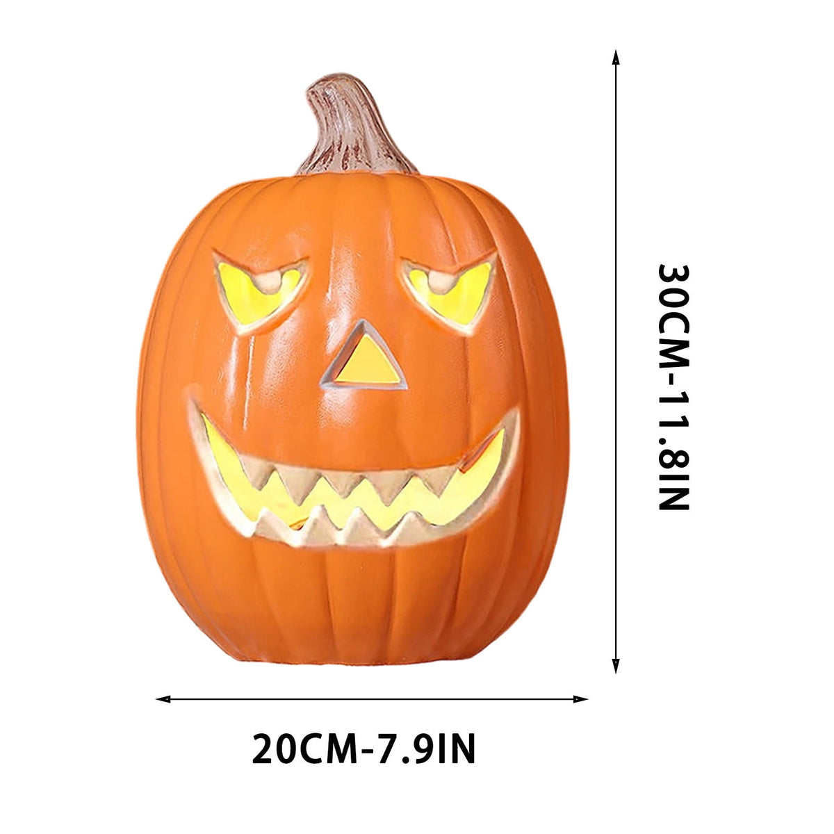 Tdxkok Halloween Large Plastic LED Light Up Pumpkin Outdoor Yard Porch Home Storefront Mall Holiday Display Decoration Ambient Lighting Lantern