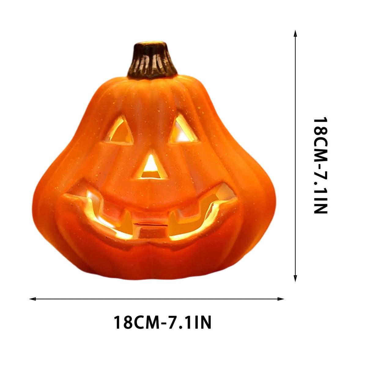 Tdxkok Halloween Large Plastic LED Light Up Pumpkin Outdoor Yard Porch Home Storefront Mall Holiday Display Decoration Ambient Lighting Lantern