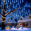 Scidweet Christmas String Lights, 20 inch 10 Tubes 540 LED Icicle Twinkle Meteor Shower Lights Outdoor for Christmas Halloween Holiday Party Home Decor, Blue