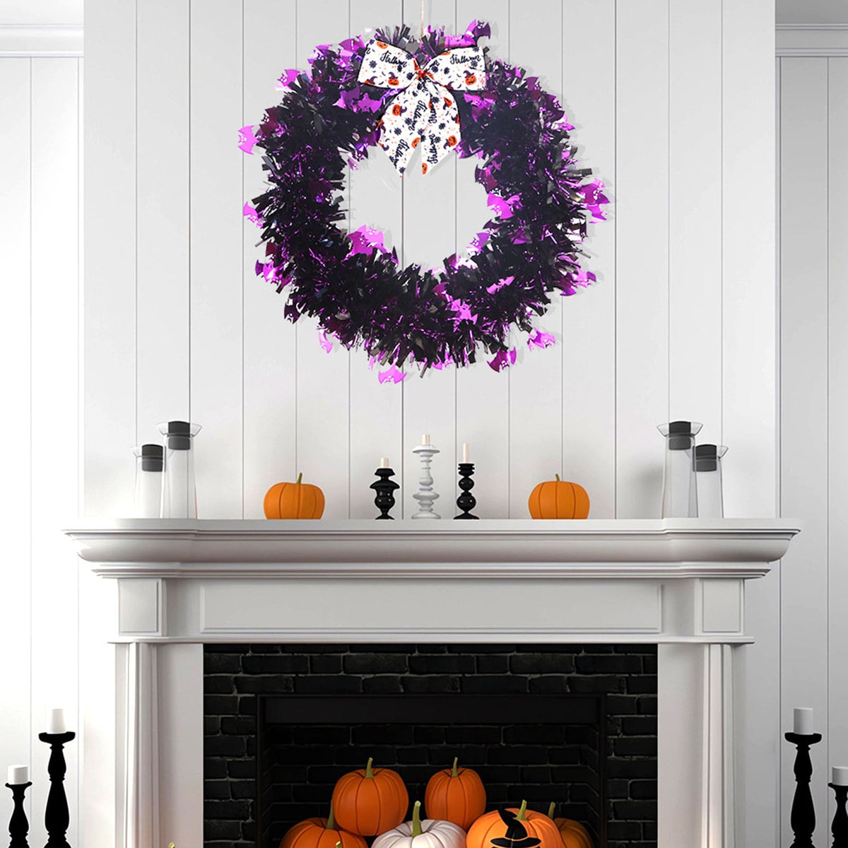 XGFHYJEH Halloween Wreath, Halloween Wreaths for Front Door, Halloween Decorations, Halloween Home Wall Decor Ornaments